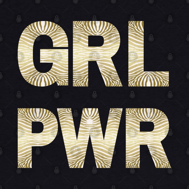 GRL PWR Gold Animal Print by Retroprints